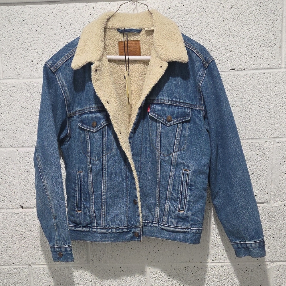 Signature by Levi Strauss Blue Denim Jacket with Cream Collar